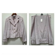 JOHN MEYER COLLECTION Womens Suit Jacket and Skirt Set Pastel Violet Size 16 NWT