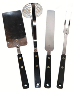 Lot of 4 Vintage Ekco Forge Utensils Spatula Masher Meat Fork &Icing Spatula