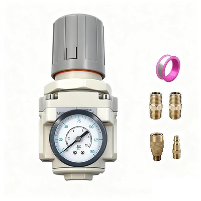 #ad 1 2quot; NPT Pneumatic Air Source Treatment Pressure Regulator Gauge 0 150 psi $30.39