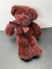 Vintage Russ Berrie Roxanne Burgundy Bear 12" Plush Stuffed Animal