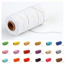 Macrame Cotton Cord 2mm 109 Yard Rope Craft For DIY Plant Hangers White