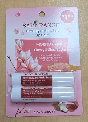 Salt Range Himalayan Pink Salt Moisturizing Lip Balm Cherry & Shea Butter 2 Pack