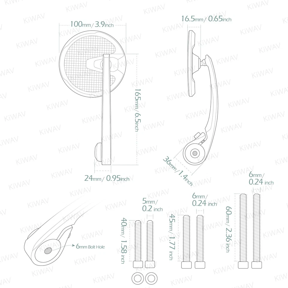 Espejos retrovisores redondos de fibra de carbono M5 para Triumph America Speedmaster Daytona Foto 2 de 4