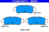 Bremsscheiben-BremsbeläGe-Kit ATE 13.0460-5847.2 Toyota 04466-28040