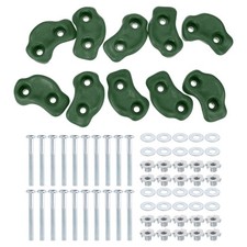 Rock Climbing Holds 10 Pcs Rock Wall with Double Holes for Playground Green-A