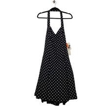 NWT Vintage 90s Polka Dot Dress Jump Halter Goth Poofy Layered VTG y2K
