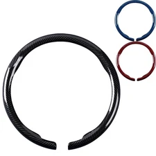 Car Steering Wheel Cover Accessories Glossy Carbon Fiber Auto Non-slip 14.5" 15"