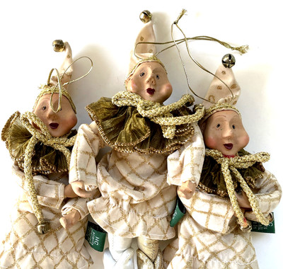 Vintage Elf Ornaments Henry Curtis Christmas Ornament Lot 3pcs 10 