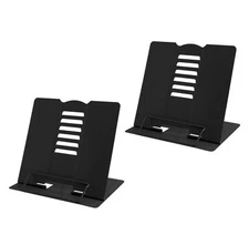 2 pcs Metal Book  Music Table Stand - Adjustable Book Holder for Reading, Black