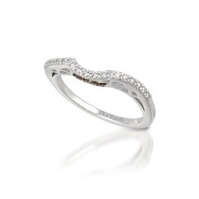 Le Vian 14K White Gold Curve Band Ring White Diamond Minimalist Jewelry for Her
