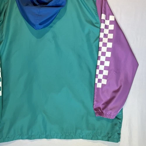 PlayStation Windbreaker Jacket 2XL Retro Vaporwave Colorblock Hooded Anorak image 9