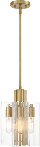 Brushed Gold 3-Light Pendant Fixture for Kitchen Island & Dining Room - Picture 1 of 9