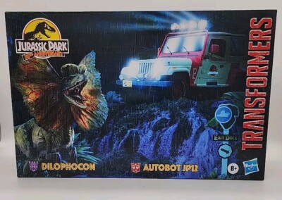 NEW Transformers x Jurassic Park Dilophocon & Autobot JP-12, OLP of Jeep