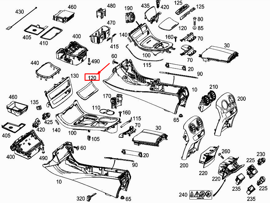 MERCEDES-BENZ E W213 Storage Compartment Cover A2136806900