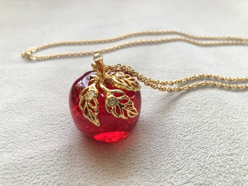 Apple Pendant Necklace, Vintage Avon 