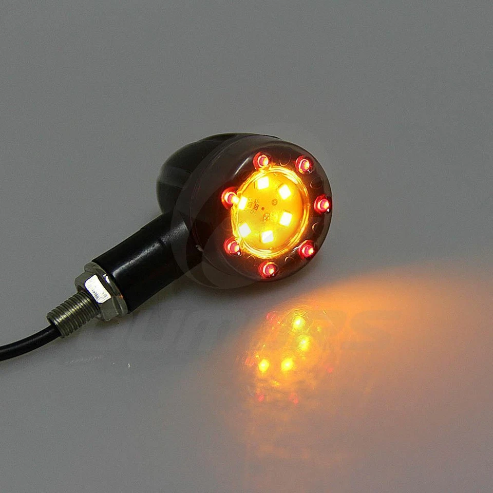 Indicadores de señal de giro de 8 mm luz LED intermitente de bala para Harley Bobber Café Racer Foto 3 de 4