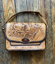 Vintage Leather Mexican Horse Embossed Purse Made in Mexico Equestrian
