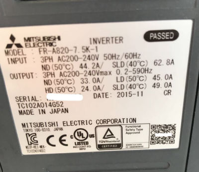 MITSUBISHI FR-A820-7.5K-1 Inverter Used from Japan | eBay