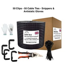 SOLAR BIRD Proofing Mesh with 50 Clips full kit - NO LIP SPEED CLIPS