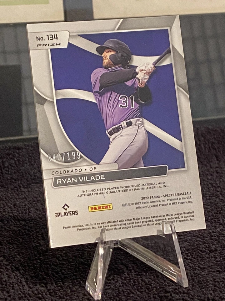 2022 Panini Spectra RYAN VILADE - RPA - Silver Prizm - Auto/Patch Rc - 46/199 - Image 2 of 2