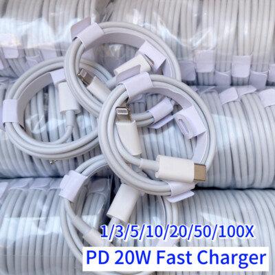 PD 20W Fast Charger Cable USB C Type C to iPhone Cord For iPhone 14 13 12 11 Lot