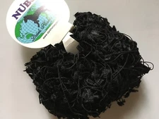 Black Butterfly Yarn - Dark Horse Nubs #131 Jet Black Flag Ribbon Poly 20gr 71yd