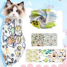 Cat Wrap For Grooming Self-Adherent Adjustable Blanket Fabric Wrap Anti-Escap