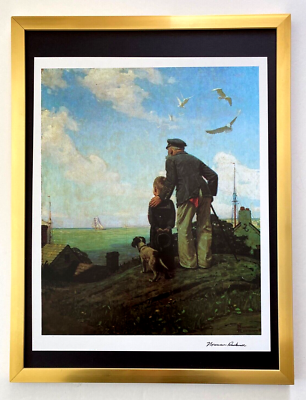 #ad #ad NORMAN ROCKWELL quot; LOOKING OUT TO SEA quot; CIRCA 1970#x27;S SIGNED PRINT FRAMED $275.00
