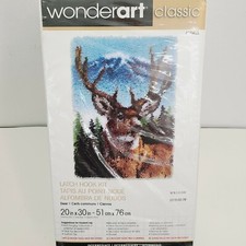 Wonderart Classics Deer Latch Hook Kit 20" X 30" Woods Intermediate Cottagecore