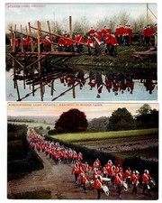 2 Vintage printed PC DURHAM and SOMERSETSHIRE  light infantry - small size