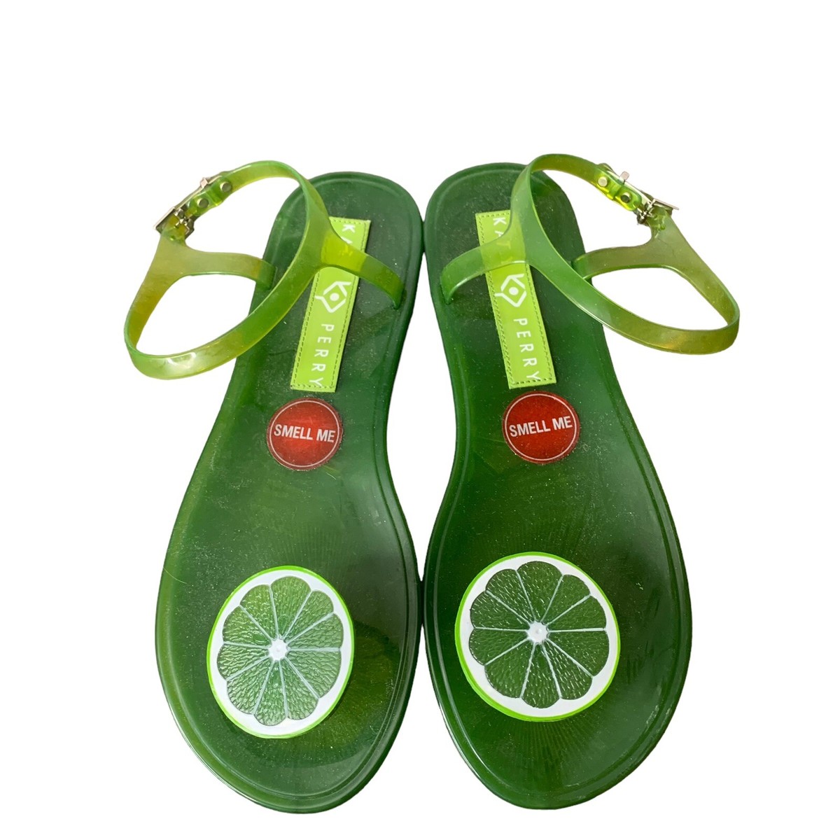 Katy Perry The Geli Scented Lime Green Sandals Size 10 Slingback Buckle
