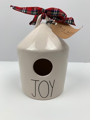 Rae Dunn Birdhouse LL JOY Christmas Double sided Red Ribbon 2019 New