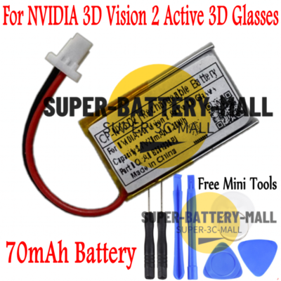 70mAh Rechargeable Battery for NVIDIA 3D Vision 2 Active 3D