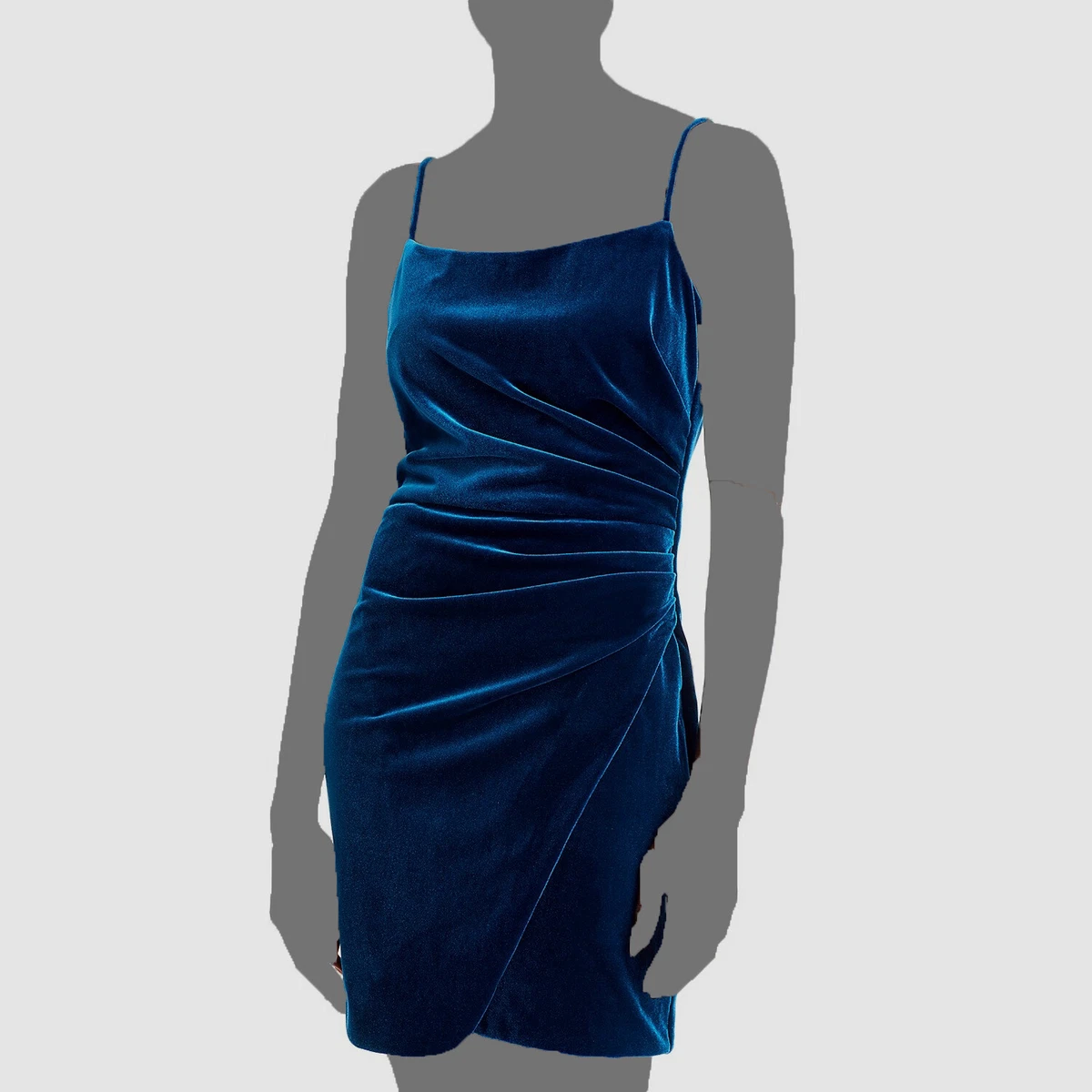 Aqua blue velvet best sale dress