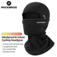ROCKBROS Motorcycle Balaclava Ski Mask with Filter Cycling Headgear Fleece Warm