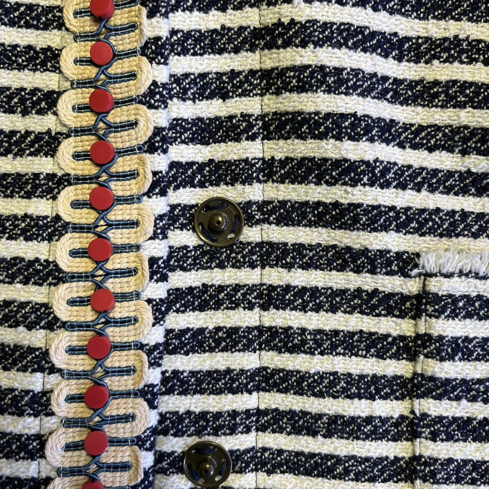 Ruby Rd Jacket Blue White Stripes Textured Blazer… - image 3