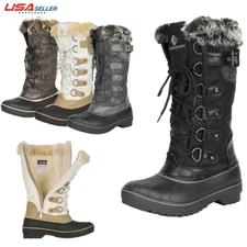 Womens Insulated Waterproof Winter Snow Boots Fur Lined Warm Outdoor Ski Boots