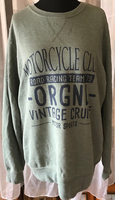 IDENTIC MAN Men's Sweatshirt Pullover Size L 52/54 Navygruen Motorcycle Club