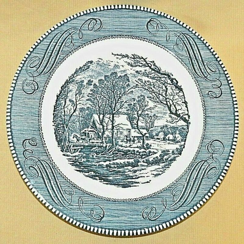 Vintage 10" Currier & Ives "The Old Grist Mill" Plate, Royal China, Made in USA