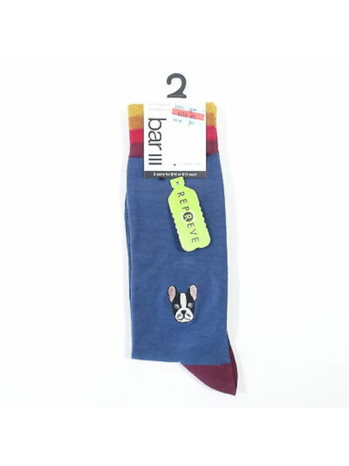 Мужские повседневные бесшовные носки для экипажа BAR III синие с поддержкой свода стопы 7-12 1990₽