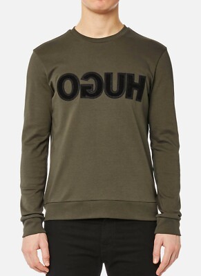 Hugo Original Dikagor Sweatshirt Reversed mit Logo-Stickerei/Olivgrün/Neu/Gr-L