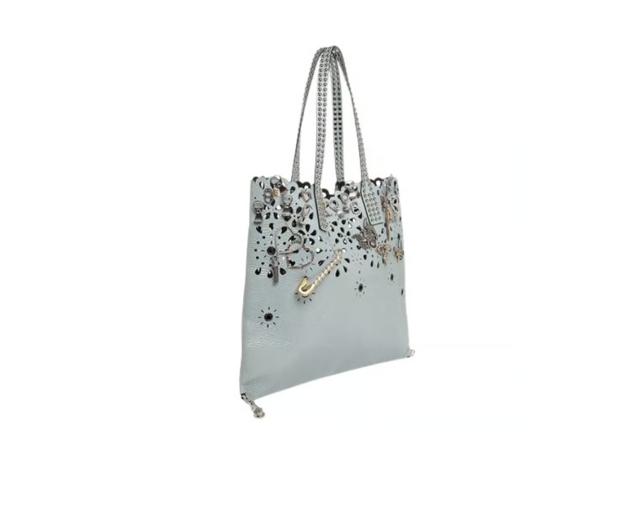 Marc Jacobs Runway Frost Blue Perforated Charm & Pin Bag With