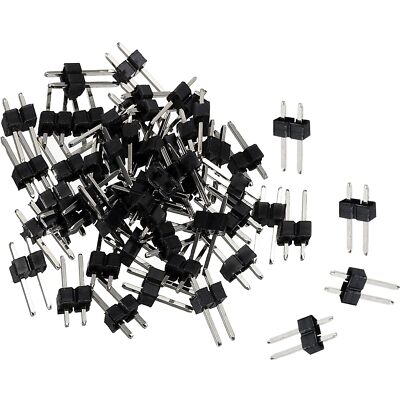 Straight Pin Header DIP Single Row 1X2Pin 2.54mm Pitch Gold Plated for PCB Pa...