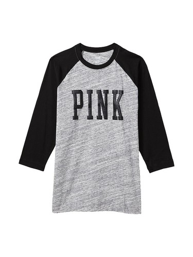 VICTORIAS SECRET PINK BLING PINK CAMO CREW LONG