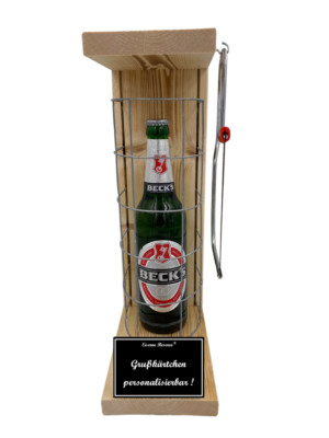 Becks Bier - Personalisierbares Geschenk - Eiserne Reserve Gitterkäfig
