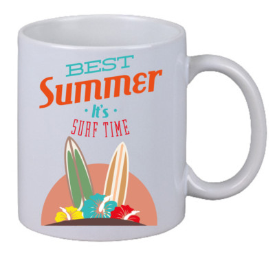 Kaffee Tasse ''Best Summer it´s Surf Time'' Sun Surf Beach Paradise City Holiday