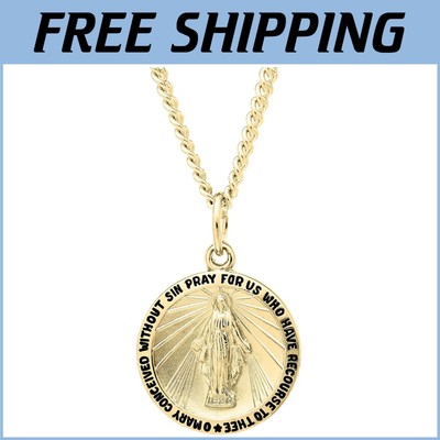 Stylish 14k Gold-Filled Madonna Medal Necklace with Durable Gold-Plated Chain