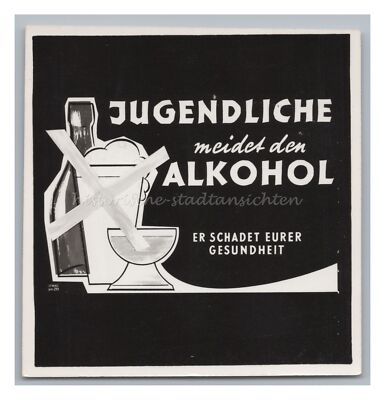 Werbung DEWAG DDR - Werbefoto - Jugendliche meidet den Alkohol - Altes Foto