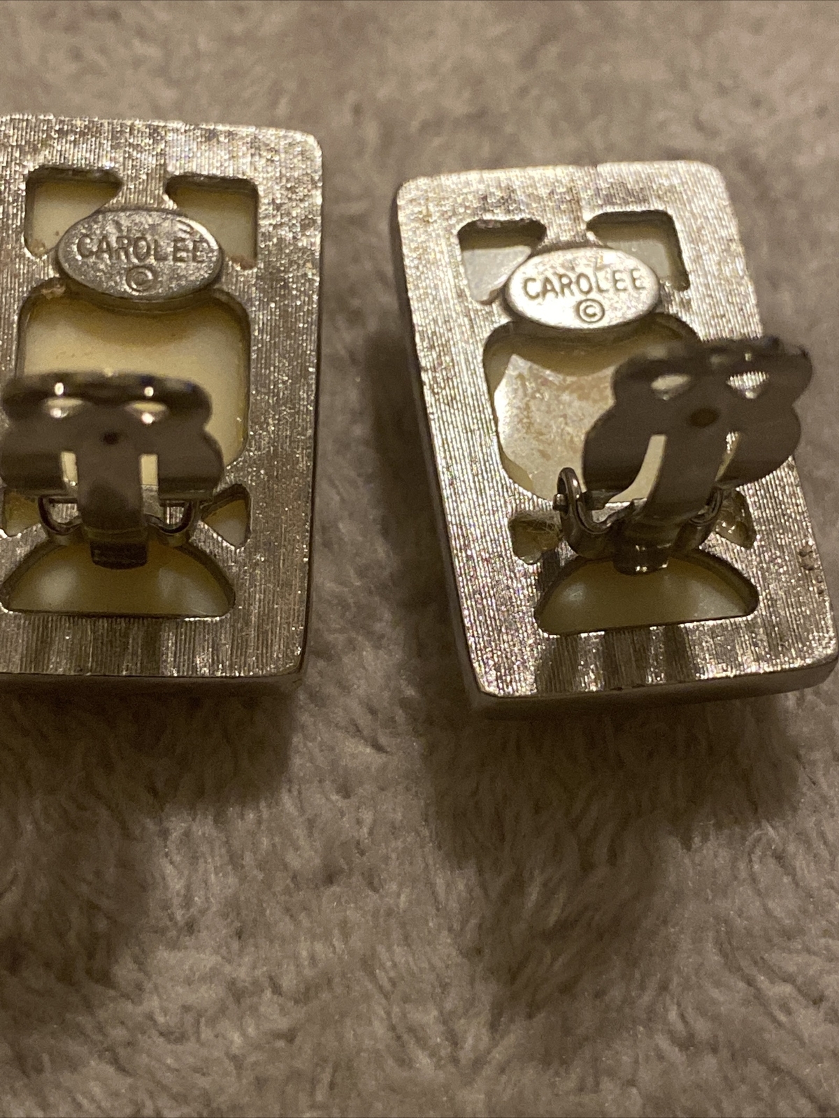 Vintage  Carolee Rectangular Large  Silver Tone C… - image 2