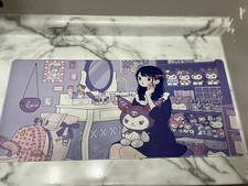 Anime Sanrio Kuromi Desk Gaming Mat Girls Interior Dark Hello Kitty 35 x16
